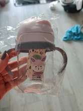 Taza de bebida de 300ml para niños, vaso de paja con diseño de dibujos animados para niños, resistente a caídas, botella de agua, Bola de aprendizaje azul