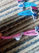 LOL Surprise-horquilla de muñeca de goma, accesorios para el cabello, estampado de resina de dibujos animados, tocado para niña, 6 uds.