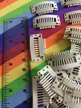 Alegría y belleza 40 unids/lote U rubia/marrón/Negro/plata/luz marrón Snap Clip para el cabello Peluca de extensión de 32mm