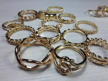 Modyle-anillos para articulaciones de diseño sencillo para mujer, conjuntos de anillos para articulaciones de Color dorado y plateado Vintage, joyería coreana