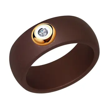 Sokolov ceramic ring with gold and diamond, fashion jewelry, 585, women's male
Sokolov ceramic ring with gold and diamond, fashion jewelry, 585, women's male
