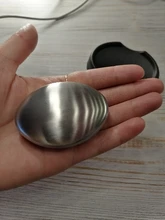 Jabón desodorante de acero inoxidable, jabones de Metal desodorizantes, herramientas de limpieza bactericida para lavado de manos, Plata de Forma ovalada, 304, 1 ud.