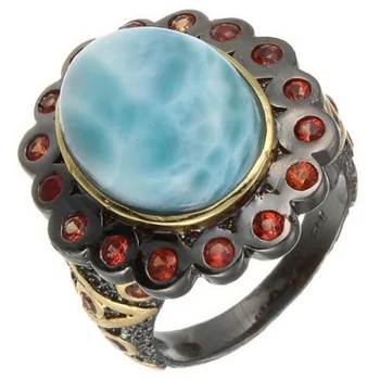Jay VI ring with larimar, sapphires of silver
Jay VI ring with larimar, sapphires of silver