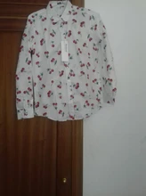 Dioufond-blusas con cerezas para mujer, camisa de manga larga con cuello vuelto, blusa Floral de talla grande 5XL, Camisa de algodón Vintage