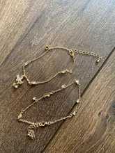 Tobillera de mariposa Bohemia para mujer, pulsera de tobillo de cristal multicapa dorada, cadena para pies, pulsera para pierna, Accesorios de playa, joyería