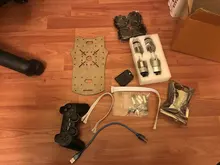 Mando para PS2 con Bluetooth, Control remoto, 5KG de carga, Kit de Robot de ruedas Mecanum, chasis de coche con 4 uds, Motor codificador UNO R3, programa STEM Toy