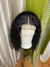 Mongol Afro rizado Pelo Rizado de la onda de agua 3 mechones con cierre cabello humano brasileño armadura paquete negro las mujeres XISHIXIU