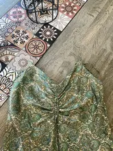 KPYTOMOA-Vestido corto con estampado de Cachemira y lazo para Mujer, minivestido Vintage con escote en V y Tirantes ajustables, 2021