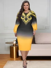 Elegant Dress Plus Size Women Retro Tribal Print Lantern Long Sleeve Party Dresses 2022 Summer O-Neck Ombre Midi Evening Outfits
Elegant Dress Plus Size Women Retro Tribal Print Lantern Long Sleeve Party Dresses 2022 Summer O-Neck Ombre Midi Evening Outfits