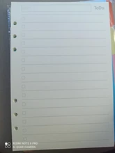 Hojas sueltas de recambio para cuaderno, accesorio de papelería con índice para archivador, para negocios y planes semanales o mensuales, A5 A6, 45 uds.