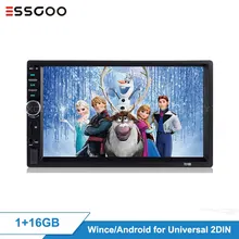 Essgoo 2 Din Car radio 7 "Android/Wince Mp5 Digital de pantalla táctil Bluetooth Multimedia USB 2din Autoradio Fm vehículo Aux(China)