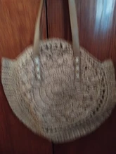 Bolsos redondos de paja para mujer, hecha a mano bandolera de mimbre, de playa tejida, bolso de mano con mensaje, para verano, 2020