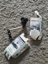 Soporte de teléfono móvil telescópico plegable para coche, espejo retrovisor de 360 grados de rotación, soporte a presión para asiento delantero