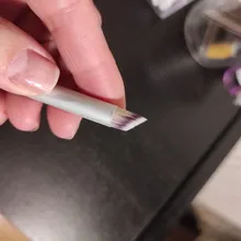 1 pincel para degradar el color de las uñas, con doble punta de esponja y mango con diamantes de imitación, accesorio apto para el degradado del esmalte de uñas artísticas