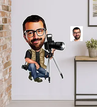 Personalized Mr Professional Photographer Caricature Of Wall Sticker (50x70cm) 
Personalized Mr Professional Photographer Caricature Of Wall Sticker (50x70cm)