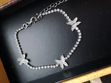 Caraquet-tobillera de mariposa de cristal con diamantes para mujer, pulsera de tobillo con cadena ostentosa de diamantes de imitación, joyería para playa y pies descalzos para mujer 2021