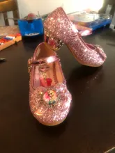 Zapatos de cuero, de tacón alto y de la princesa Elsa para niñas, sandalias para niños, sandalias de fiesta, calzado para niñas, tallas 24-36