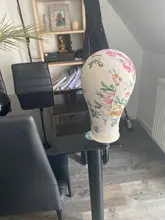 Cabeza de Peluca de 21-24 pulgadas para estilismo, soporte para pelucas, maniquí de lona, soporte para pelucas con soporte para peluca