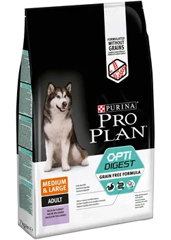 Pro Plan GrainFree Сухой корм для взрослых собак средних и крупных пород с чувствительным пищеварением, Индейка, 7 кг
Pro Plan GrainFree Сухой корм для взрослых собак средних и крупных пород с чувствительным пищеварением, Индейка, 7 кг