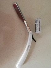 1 hombres recto borde para peluquería Razors plegable de afeitar cuchillo herramientas de depilación con 10 Uds cuchillas