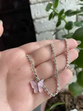 Gargantilla de mariposa acrílica deslumbrante, collar con cadena de diamantes de imitación, collar sencillo de Color blanco y negro, joyería Coreana de Animal