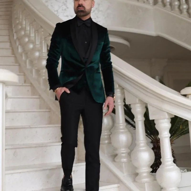 Green Velvet One Button Wedding Groom Tuxedos Shawl Lapel Men Suits Party Blazer Prom Business Designer (Jacket+Pants)
Green Velvet One Button Wedding Groom Tuxedos Shawl Lapel Men Suits Party Blazer Prom Business Designer (Jacket+Pants)
