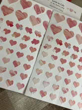 Pegatinas decorativas para la agenda, 2 hojas (100 uds) con bonito gradiente de corazones amorosos