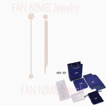 Fashion Jewelry Swa New Precisely Pierced Earrings Rose Gold Charming Spider Web Icy Shape Female Trend Romantic Jewelry Gift 
Fashion Jewelry Swa New Precisely Pierced Earrings Rose Gold Charming Spider Web Icy Shape Female Trend Romantic Jewelry Gift