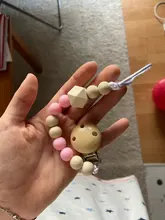 Clips para chupete de bebé, cuentas de madera, soporte para mordedor, chupete para recién nacido, chupete para la dentición, portabebés, Clips para chupetes