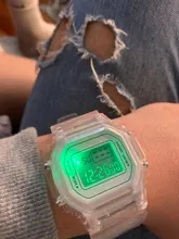 Reloj deportivo Digital para hombre y mujer, cronógrafo de pulsera transparente, informal, dorado, regalo para amantes, para niños y mujeres