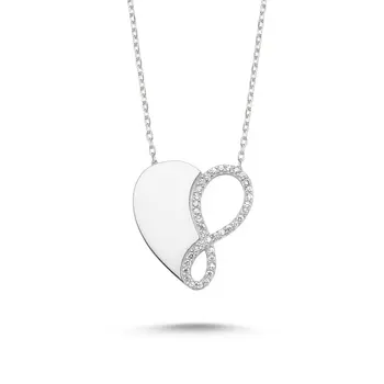 Angemiel 925 Sterling Silver Zircon Heart & Infinity Necklace-Rhodium Plated
Angemiel 925 Sterling Silver Zircon Heart & Infinity Necklace-Rhodium Plated