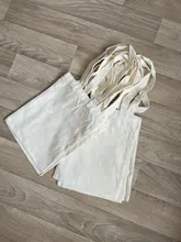 Bolso de compras de lino para mujer, bolsa de mano de gran capacidad, reutilizable, portátil, sencillo, 5 tamaños