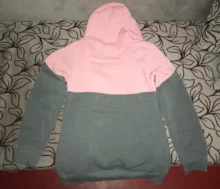 Hoodied Sweatshirt Jackets Womens Ladies Spring Patchwork Long-Style Casual Buttocks