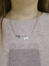 Collar con nombre personalizado para hombre y mujer, gargantilla de corazón con letras de acero inoxidable, colgante plateado, placa con nombre personalizada