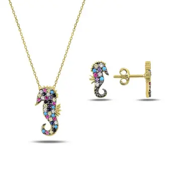 Angemiel 925 Sterling Silver Mixed Color Zircon Stone Seahorse Set-Gold Plated
Angemiel 925 Sterling Silver Mixed Color Zircon Stone Seahorse Set-Gold Plated