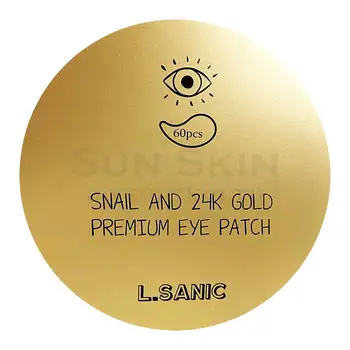 Hydrogel patches with snail extract and gold for eye area L.Sanic snail AD 24 k gold premium eye patch
Hydrogel patches with snail extract and gold for eye area L.Sanic snail AD 24 k gold premium eye patch