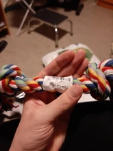 Cuerda de hueso trenzado duradera para mascotas, 1 Uds., Algodón Doble para perros y cachorros, juguetes suministros para mascotas, Color aleatorio