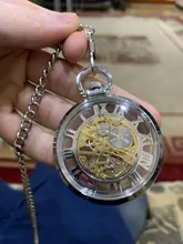 Steampunk mecánica reloj De bolsillo colgante cadena esqueleto transparente hueco De Metal bolsillo Vintage reloj hombres reloj De Bolso