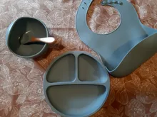 4 unids/set libre de BPA silicona bebé vajilla babero impermeable de Color sólido cena plato hondo con ventosa y cuchara para niños