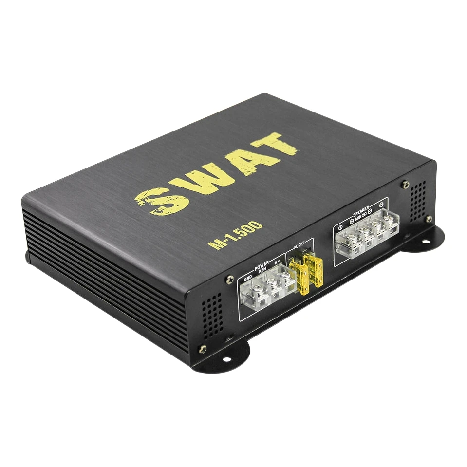 Усилитель SWAT M-1.500 (4 Ом, 10-20000 Гц, 90 дБ, 900 Вт, D класс, чувствительность 0,2-9 В)