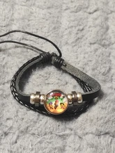 Pulsera trenzada de varias capas para niños, brazalete de cuero trenzado, con diseño de estrella de juguete