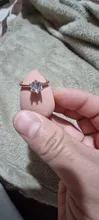 ZHOUYANG-Anillo de boda para mujer, Color oro rosa, Circonia cúbica de seis garras, corte redondo de 1 quilate, 6mm, joyería R013 R014