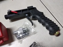 Pistola de chorro de arena de gravedad portátil, herramienta pequeña neumática, ajustable, para pulverización, 90psi