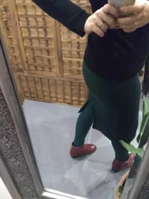 Falda larga de punto para mujer, falda de media longitud, de cintura alta, de un paso, de otoño e invierno, elegante, con abertura