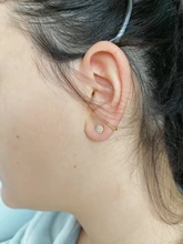 CANNER-pendientes circulares de hueso del oído para mujer y niña, de Plata de Ley 925, joyería fina para fiesta y boda