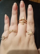 Tocona, 17 unids/set de lujo de cristal claro piedra conjuntos de anillos de boda para hombres y mujeres de la gota de agua flores el sol Geoemtric de joyería 8920