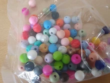 LOFCA-Cuentas de dentición de silicona para bebé, collar de lactancia para bebé, Clip para chupete, cuidado bucal, sin BPA, colorido, grado alimenticio, 9mm, 100 Uds.