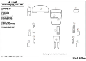 Interior lining for Nissan Pathfinder 1994-1995. Set L1302.
Interior lining for Nissan Pathfinder 1994-1995. Set L1302.