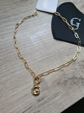 Collar con inicial de letra mayúscula para mujer, collar con colgante de alfabeto de A-Z dorado, Hip-Hop, cadena gruesa, hebilla OT