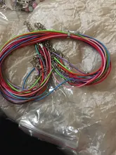 20 unids/lote Real hecho a mano de cuero ajustable trenzado collares de cuerda y amuletos colgantes resultados langosta cierre cuerda cordón 2 mm